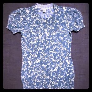 Banana Republic puff sleeve rosette sweater